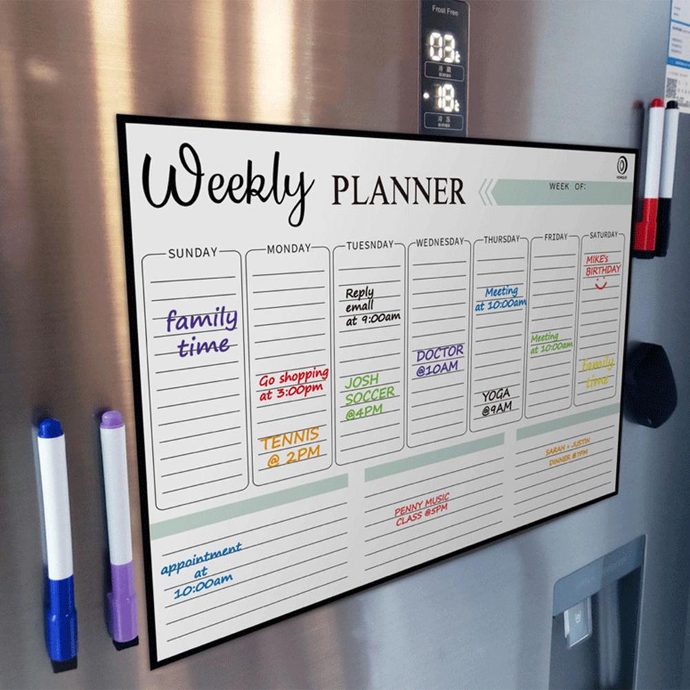 Magnetic Calendars Monthly Weekly Planner Dry Erase Calendar Magnetic removable magnetic message board Weekly Fridge magnet