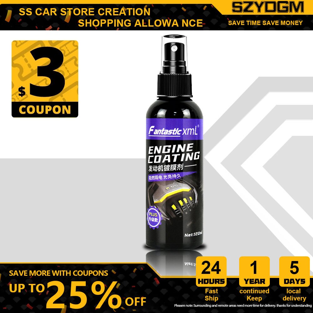120ML Car Engine Coating Agent Engine Compartment Cleaner Remove Heavy Oil Cleaning Car Polish Ceramic Coating