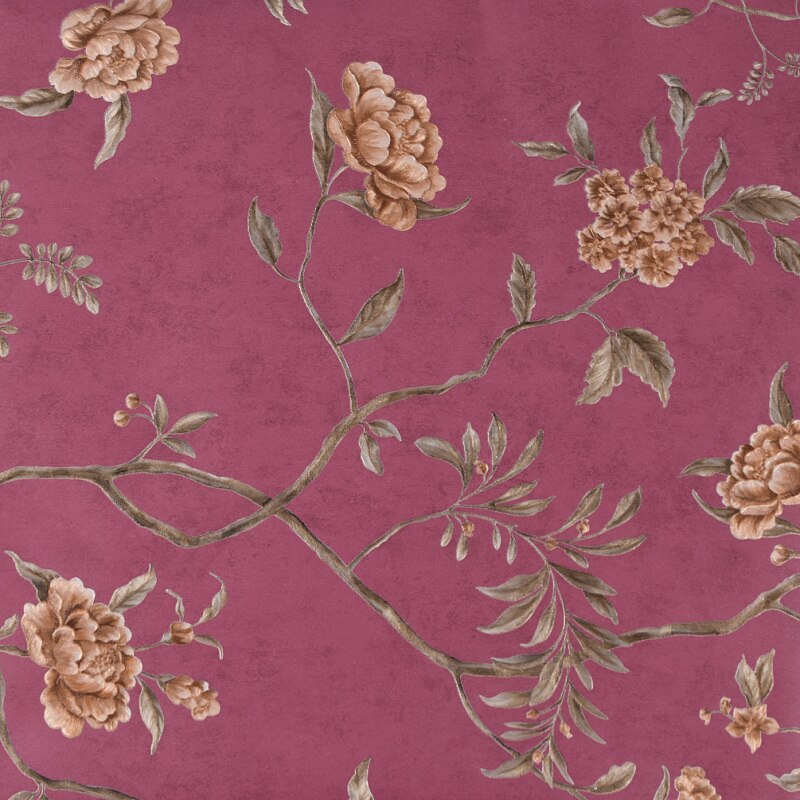 1M Bloemen Behang Vintage Amerikaanse Stijl Luxe Niet-geweven Reliëf Behang Voor Diy Slaapkamer Woonkamer Decor