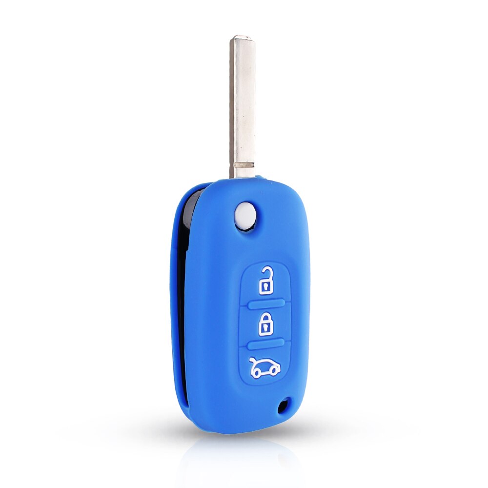KEYYOU-funda de silicona para llave de coche, carcasa remota para vehículo LADA Vesta Granta XRay Kalina Priora Sedan Sport, Renault Fluence Clio Megane