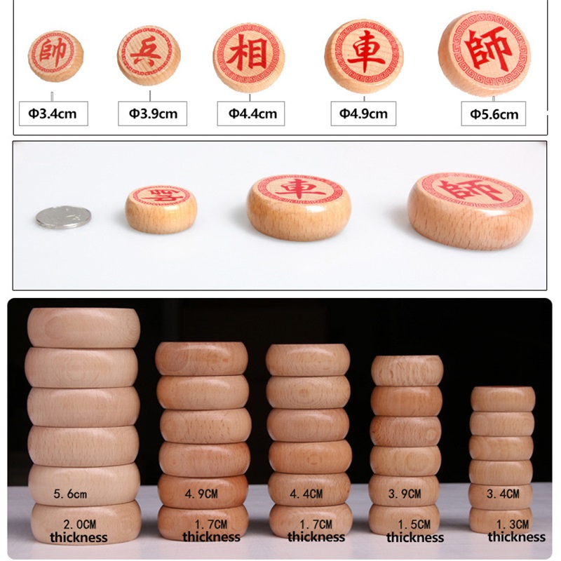 High-End Houten Chinees Schaken Grote Stukken-Xiangqi Familie Reizen Board Game Set Met Pu Lederen Dambord Voor 2 Spelers