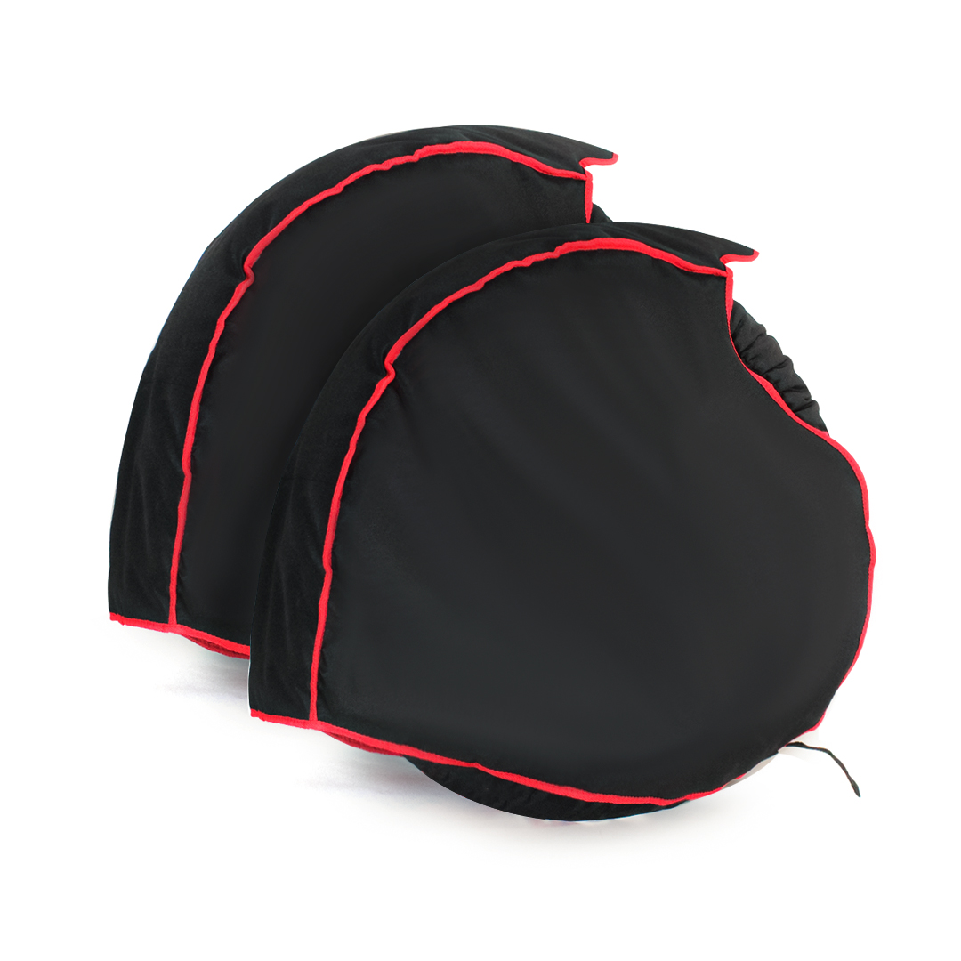 Voeg Katoen Dikker Tire Warmer Fasten Verwarming Windstop Motorfiets Band Cover Windscherm Warm Houden Voor &amp; Achter 17Inch Stof-Proof: Black and Red