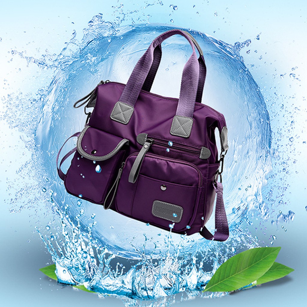 Jingpinpiju kvinder skuldertaske nylon taske vandtæt afslappet rejsetasker gym tasker dame messenger taske