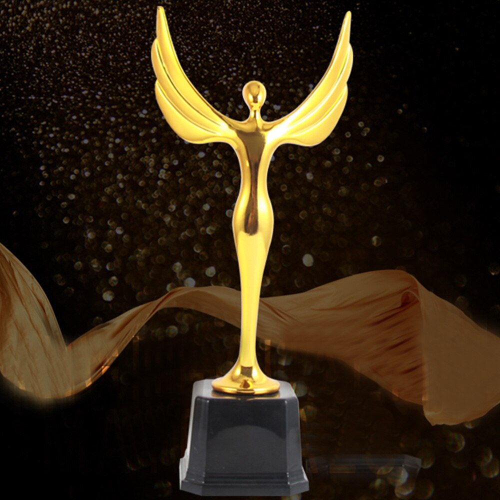 1 pieza de trofeo, premio de Logro, premio de Ángel dorado, Premio masculino para la empresa escolar (dorado)