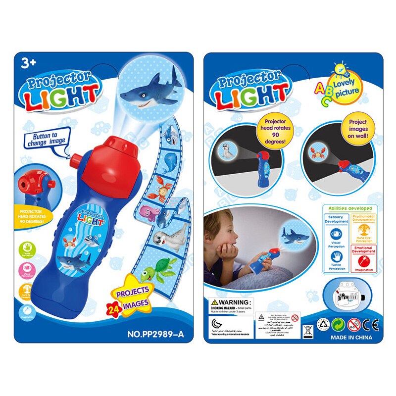 Balleenshiny Kinderen Cartoon Projectie Zaklamp 24 Patronen Vroege Onderwijs Slides Led Verlichting Speelgoed Projector Kids Speelgoed: 2