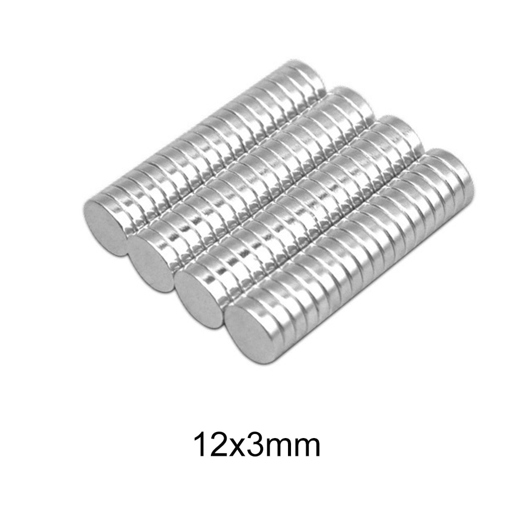 Imanes de neodimio de tierras raras de 12x3mm de 10 ~ 200 Uds. 12mm x 3mm imanes magnéticos fuertes súper potentes de 12x3mm de diámetro redondo de 12x3mm