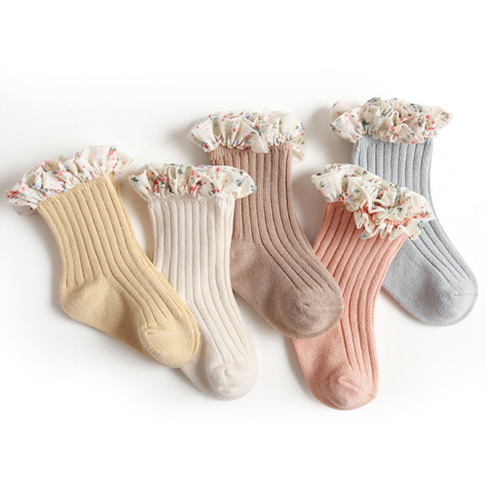Calcetines de algodón peinado para niña, medias de tubo medio de encaje de princesa de gasa de estilo informal, accesorios para bebé, ropa para bebé, novedad de Primavera de 2022
