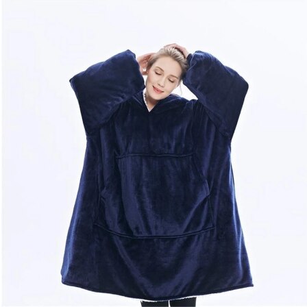 Oversized Hoodie Blanket With Sleeves Sweatshirt Plaid Winter Fleece Hoody Women Pocket Female Hooded Sweat Oversize Femme