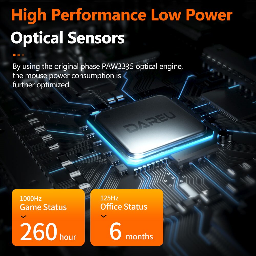 Dareu A918 PAW3335 Wireless Gaming Mouse Ergonomic 6 Programmable Optical Mice With 16000 DPI Sensor For Windows PC Gamer