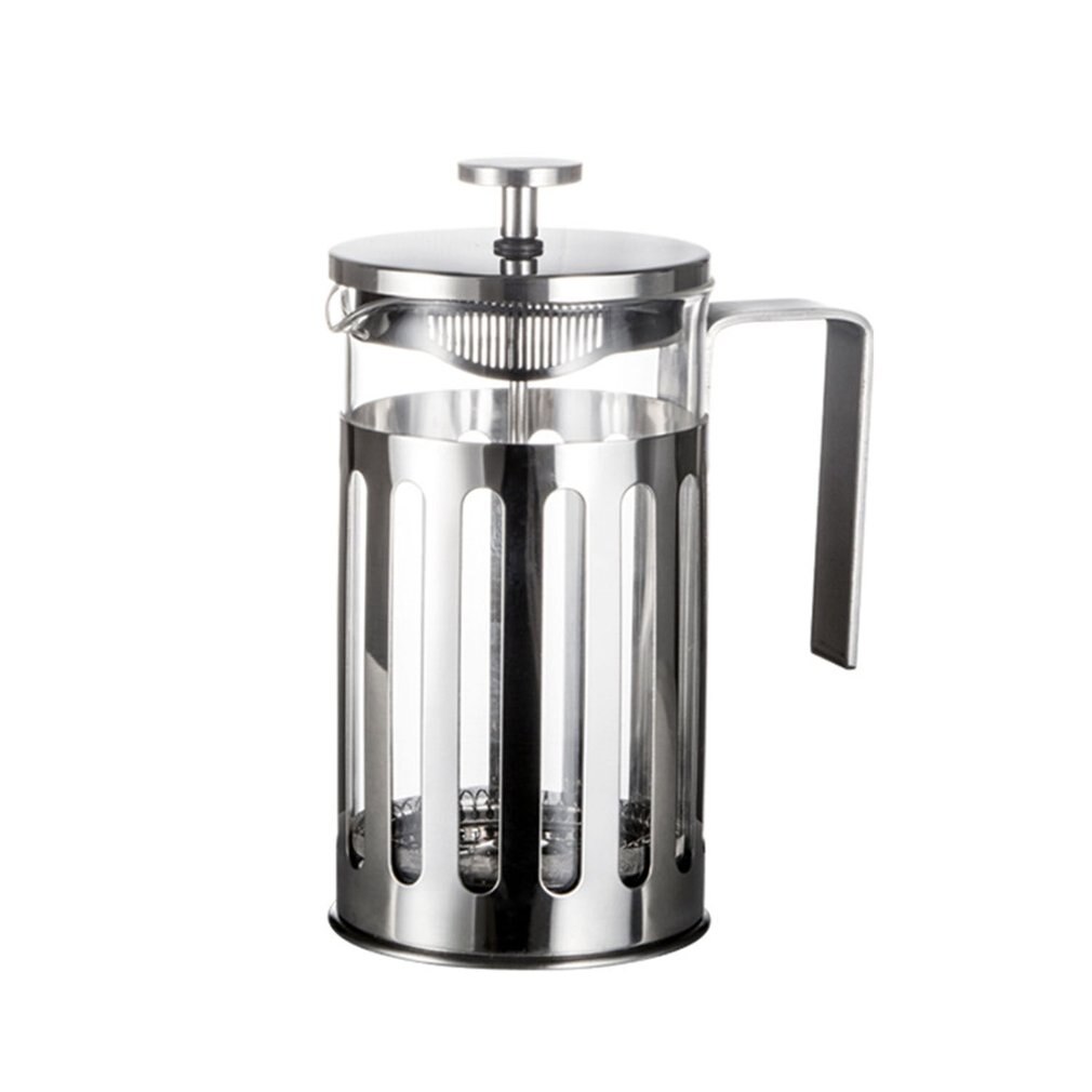 Roestvrijstalen franse pers koffiezetapparaat cafetière percolator gereedschap geïsoleerde koffie thee zetpot met filtermandjes: 600ml