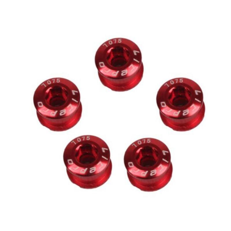 5Pcs Mtb Fiets Kettingwiel Schroeven Fietsen Kettingblad Wielbout Legering Plaat Nagels Tandwiel Racefiets Schroeven Voor Crankstel Onderdelen: 5PCS-Red-6.5mm