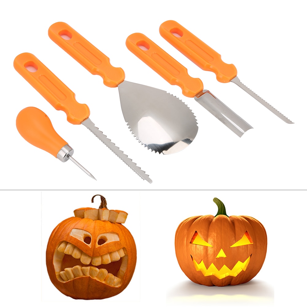 5Pcs Halloween Pumpkin Carving Cutter DIY Decorating Carver Cutters Tools Set Pumpkin Carving Kit carving cutter