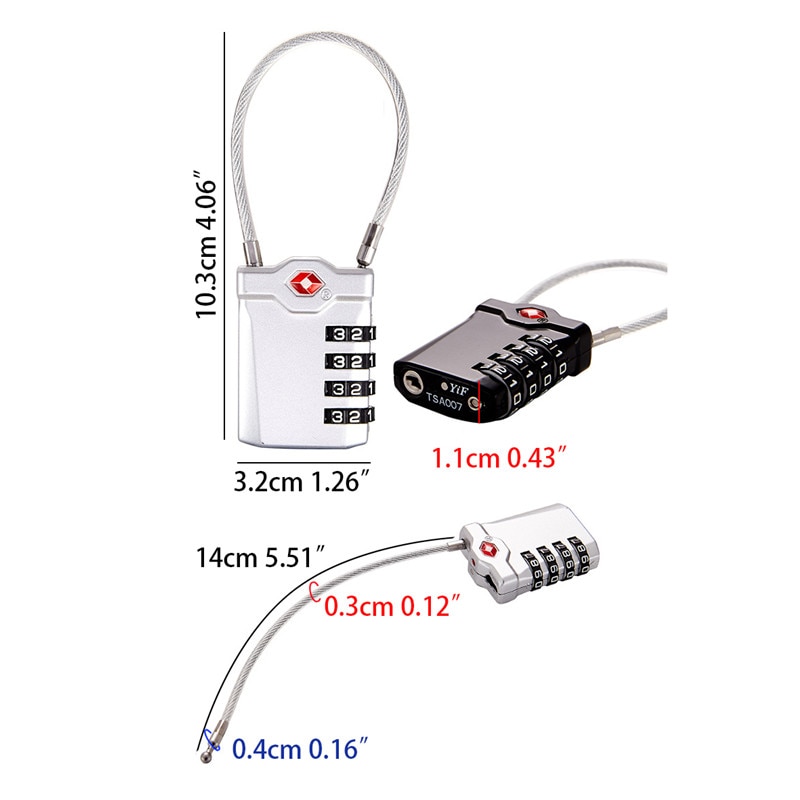 TTLIFE Master Lock TSA Locks Smart Combination Lock for Travel Luggage Suitcase Anti-theft Code Padlock Customs Password Lock