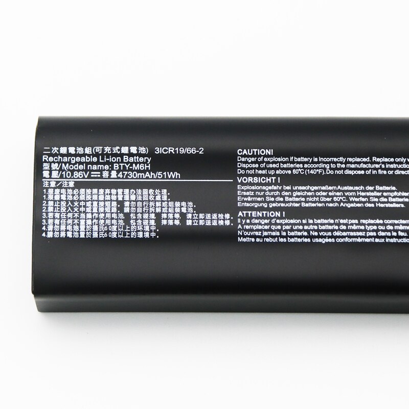 Batería Original de BTY-M6H para MSI GE70, GL62M, GL72, GE72VR, MS-16J3, MS-16J4, MS-16J6, MS-1792, 10,86 V, 51WH, nueva