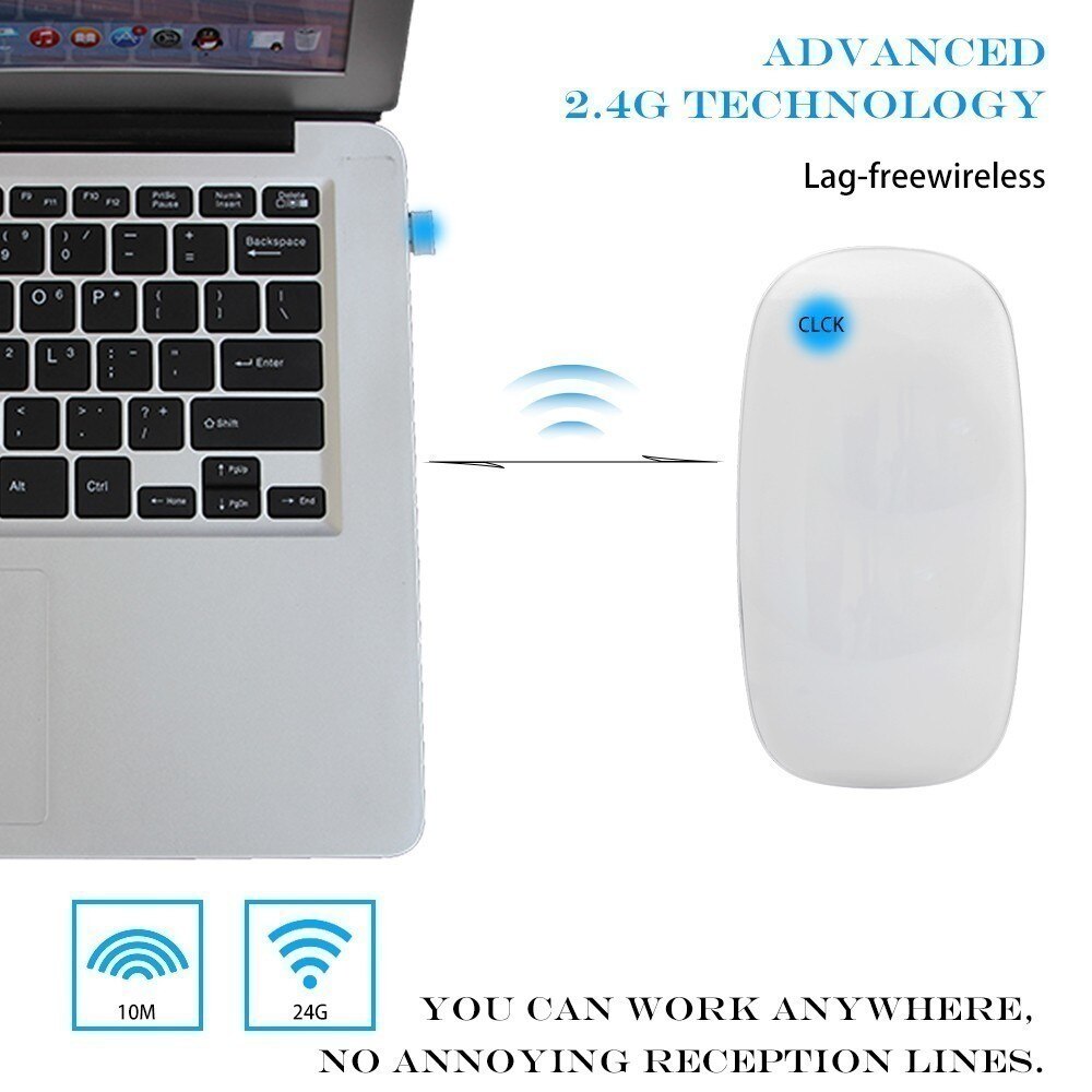 Wireless 2.4G Arc Touch Computer Mouse For Apple Macbook Ergonomic Ultra Thin Optical USB Mause 3D Slim Magic PC Mice for Laptop