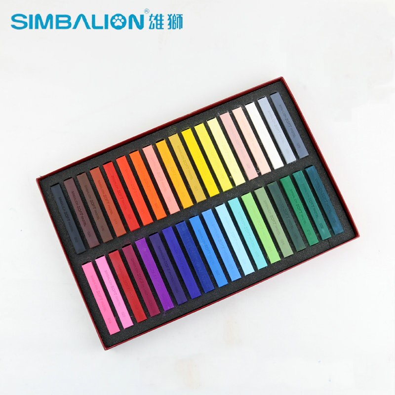 Simbalion doux Pastels Long 12/24/36/48/60 couleurs ensemble carré Type Pastel couleur crayons enfants dessin ensemble Art dessin: 36 Colors Set