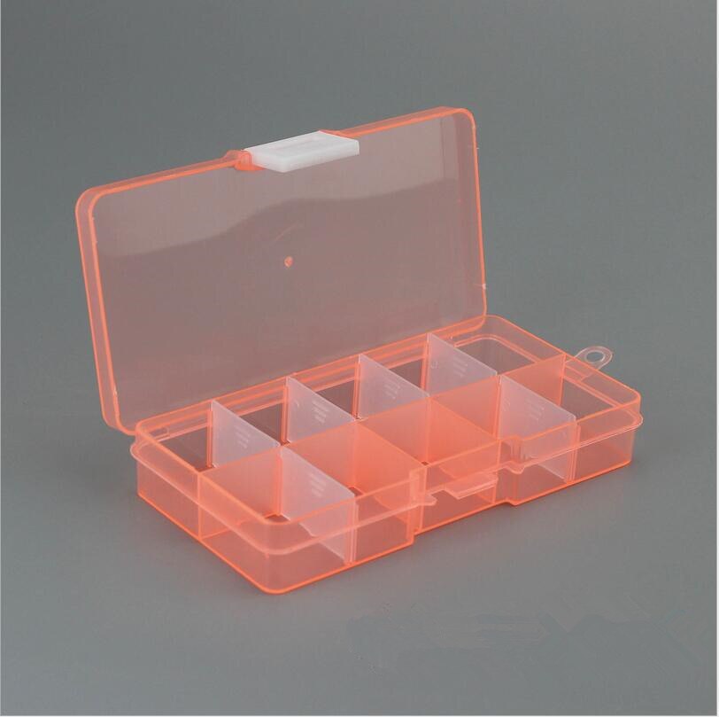 Caja de joyería de plástico con 10 ranuras (reglable), estuche de almacenamiento, organizador de joyas artesanales, cuentas, fabricación de joyas Diy, joyero organizador Z28: Negro