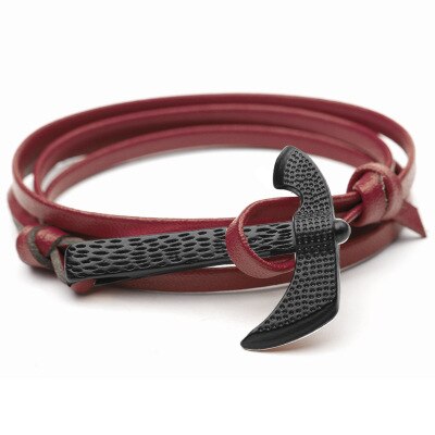 Axt Kopf Anker Manschette Armbänder Männer Überleben Seil Kette Paracord Armbinde Männlichen wickeln Metall Sport Haken: 9