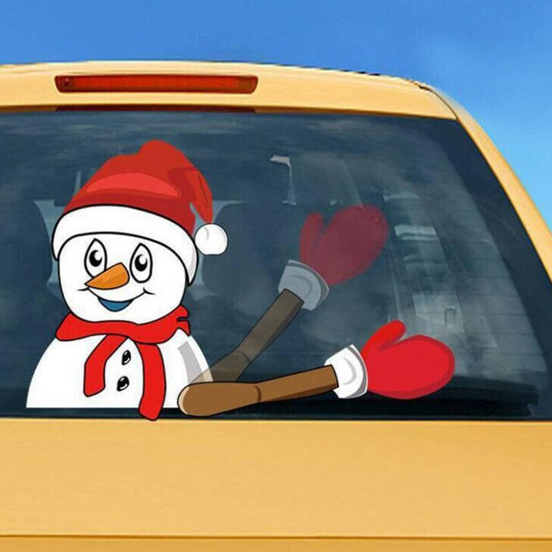 Christmas Rear Windshield Santa Claus Window Decals Car Wiper Sticker Xmas