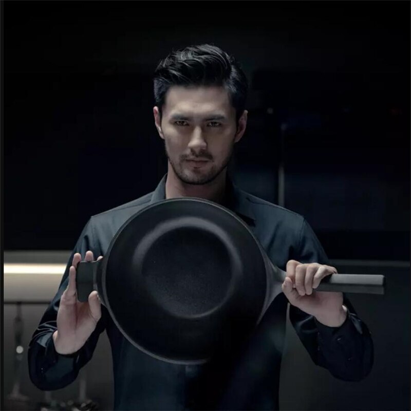 Xiaomi Huohou NonStick Super Platinum Frying Pan Wok Stockpot Milk Pan Durable Easy to Clean High Temperature Reminder Kitchen