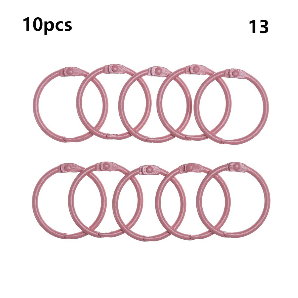 10pcs Metal Loose Leaf Binder Ring Book Hoops DIY Albums School Office Supplies Craft Binding Book Hoops Small Book Ring Keyring: 13