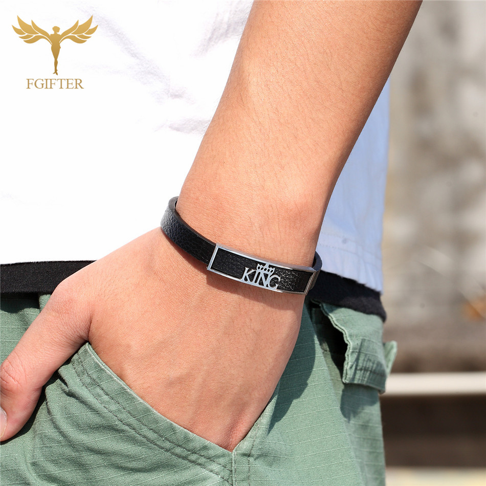 Cool Man Bracelet Jewelry King Bracelet Stainless Steel Accessories Adjustable Multilayer Leather Jewelry Armband