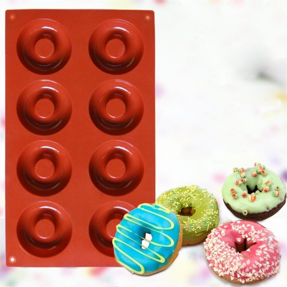 1Pc Bakken Tools Mini Donut Pan Non-stick Siliconen Mold Donut Lade Cakevorm 6-Cavity/18-Cavity/28-Holte Dessert Tool