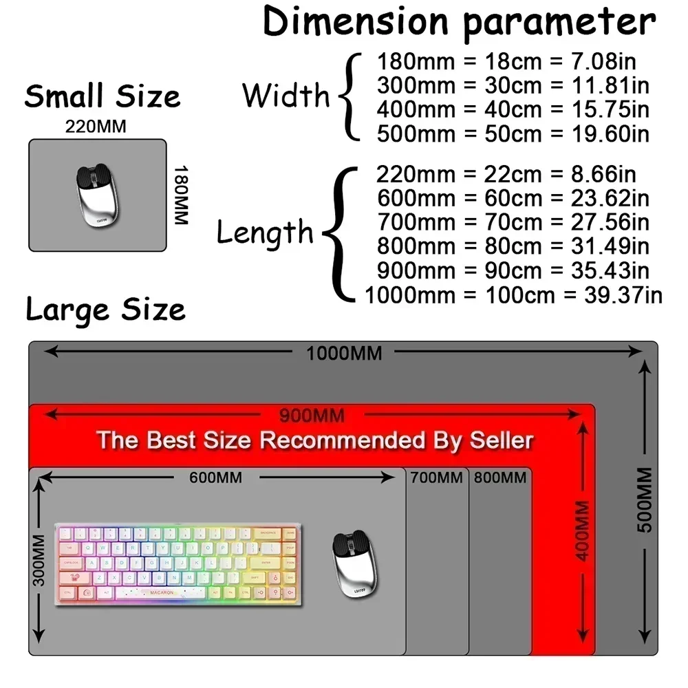 Große erweiterte Bürocomputer-HD-Schreibtischunterlage Riccu Excel Shortcuts Mauspad Xxl-Tastatur-Mauspad mit rutschfester Basis mit genähtem Rand