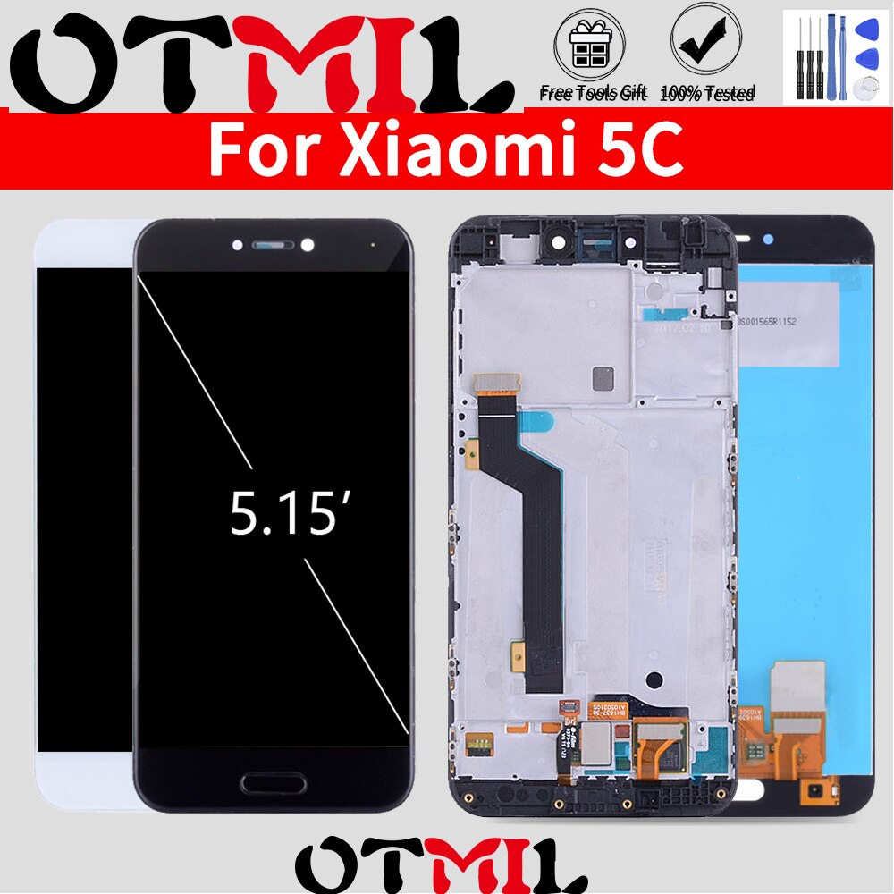 Otmil Originele 5.15 ''Ips Voor Xiaomi Mi 5c Mi5c M5c Lcd-scherm Touch Screen Assembly Met Digitizer Frame Voor xiaomi Mi 5c Lcd