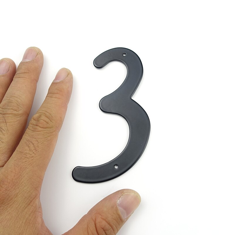 Black 101mm Height House Number Big House Door Address Number Digits Aluminum Nail Fixed Big Door Address Sign #3