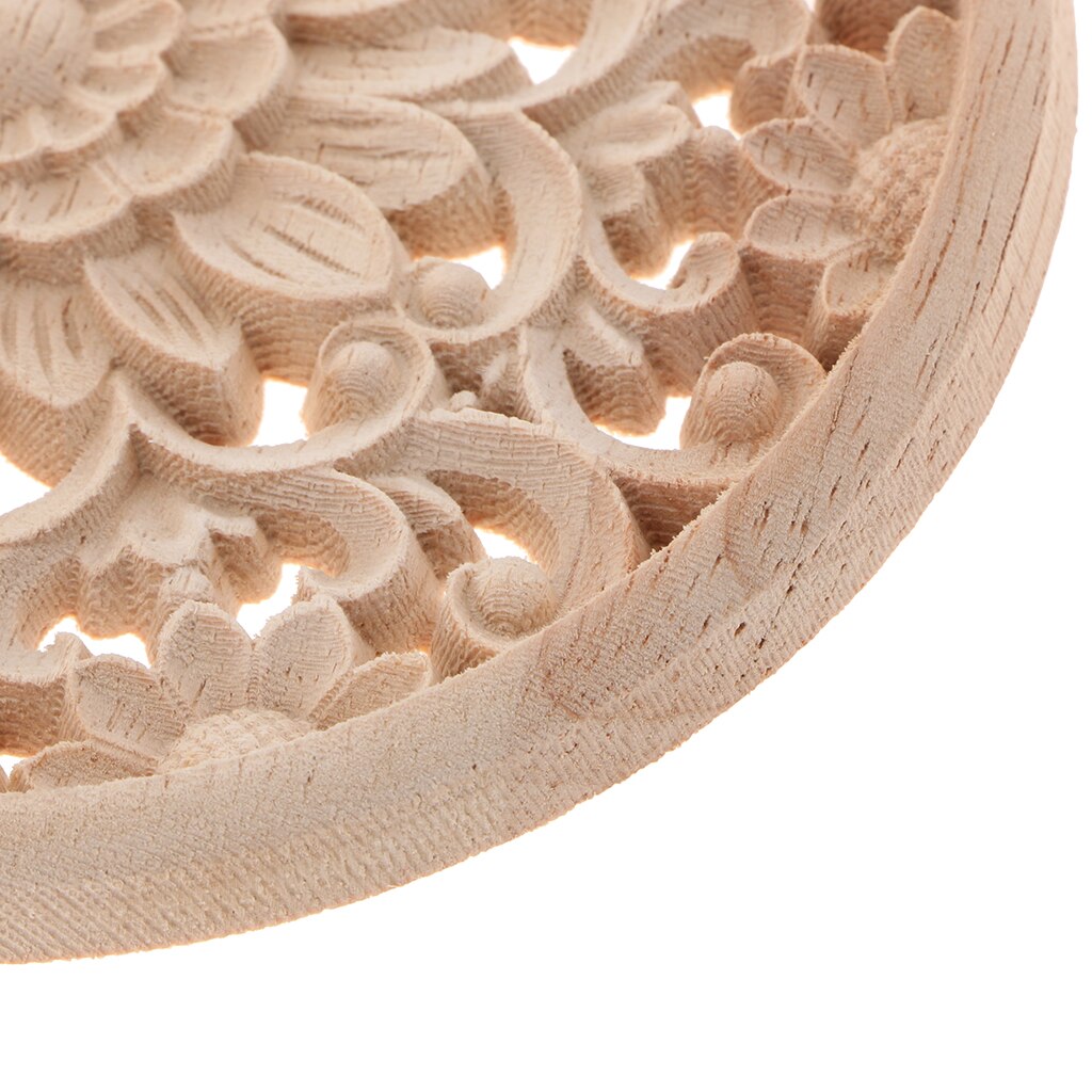 1Pcs Wooden Flower Corner Onlay Applique Frame, Home Furnishing Lintel, Unfinished Woodcrafts, Wall Decor