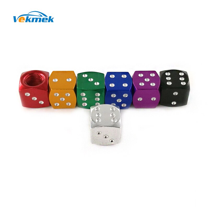 4pcs Dice Aluminum Tire Valve Caps for Auto Bike Motorcycle Boson Valve Stem Covers for US Valves Car Styling Parts Accessories
