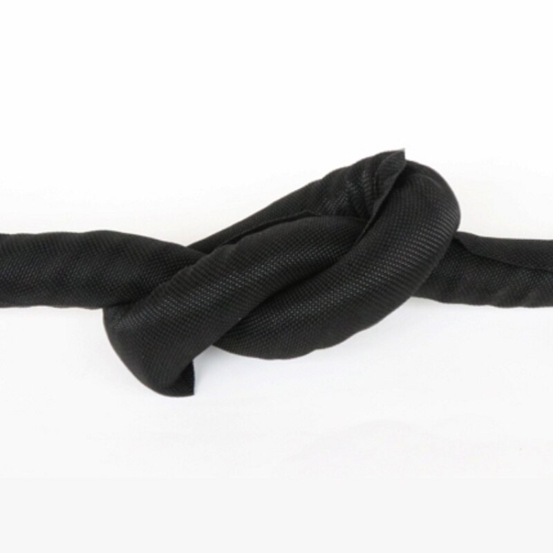 Black Id 19 Mm Uitbreidbaar Gevlochten Kabel Mouw Huisdier Zelfsluitende Geïsoleerde Flexibele Pijp Slang Buis Split Draad Wrap Lijn beschermen