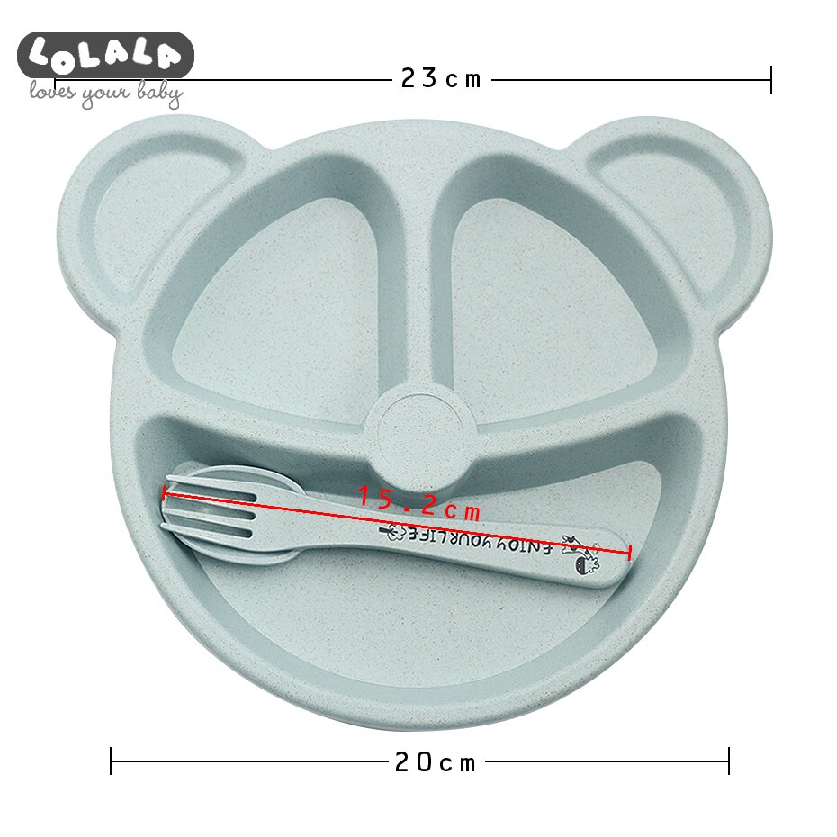 3- pièces/ensemble de nourriture pour bébé nourriture nourriture couverte cuillère cuillère fourchette bébé ours manger plat résistant à la chaleur formation d'assiette