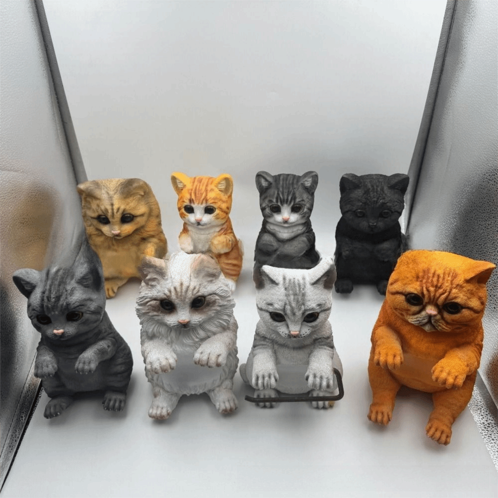 Soporte de papel higiénico 3D con forma de gato, instalación sencilla, portarrollos realista montado en la pared, multifuncional, ahorro de espacio