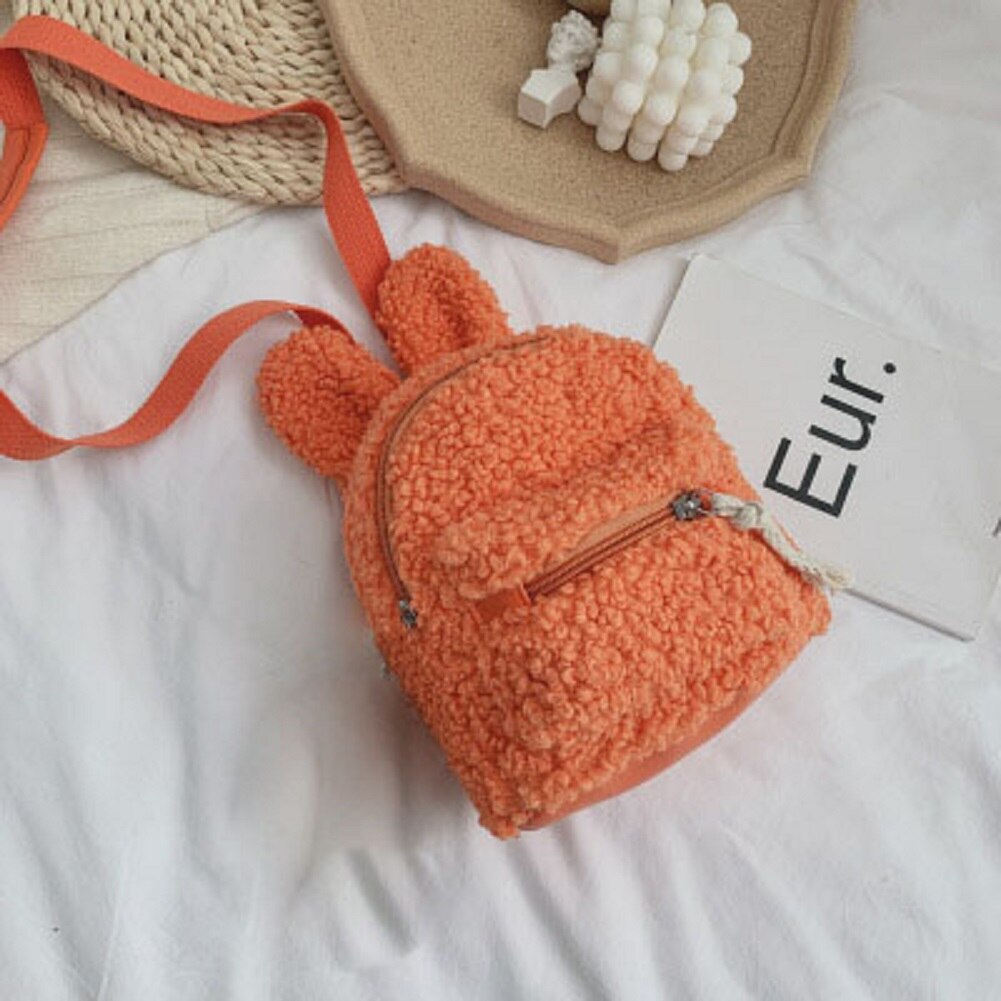 Kinderen meisjes kinderen fleece cartoon schattig rugzak baby peuter pluche klein mini schooltas schoudertas rugzak: En