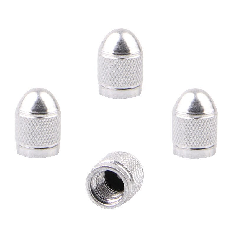 2/4PCS Universal Aluminum Alloy Schrader Valve Caps Wheel Tire Valve Dust Covers for Cars Motorcycles Bikes Bicycle Accessories: 4PCS Silver