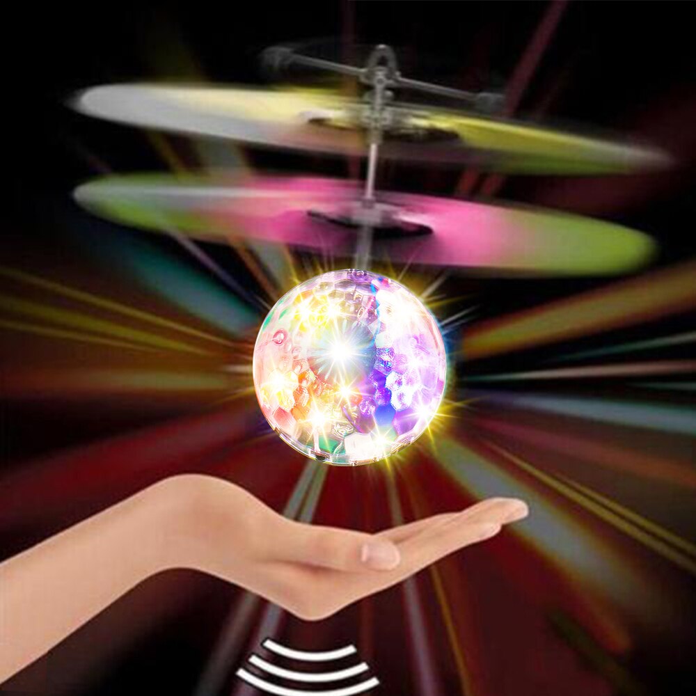 Mini RC Helicopter Infrared Light Flying Ball Colorful USB Charging Sensor Induction Aircraft Model Kids Toys For Christmas