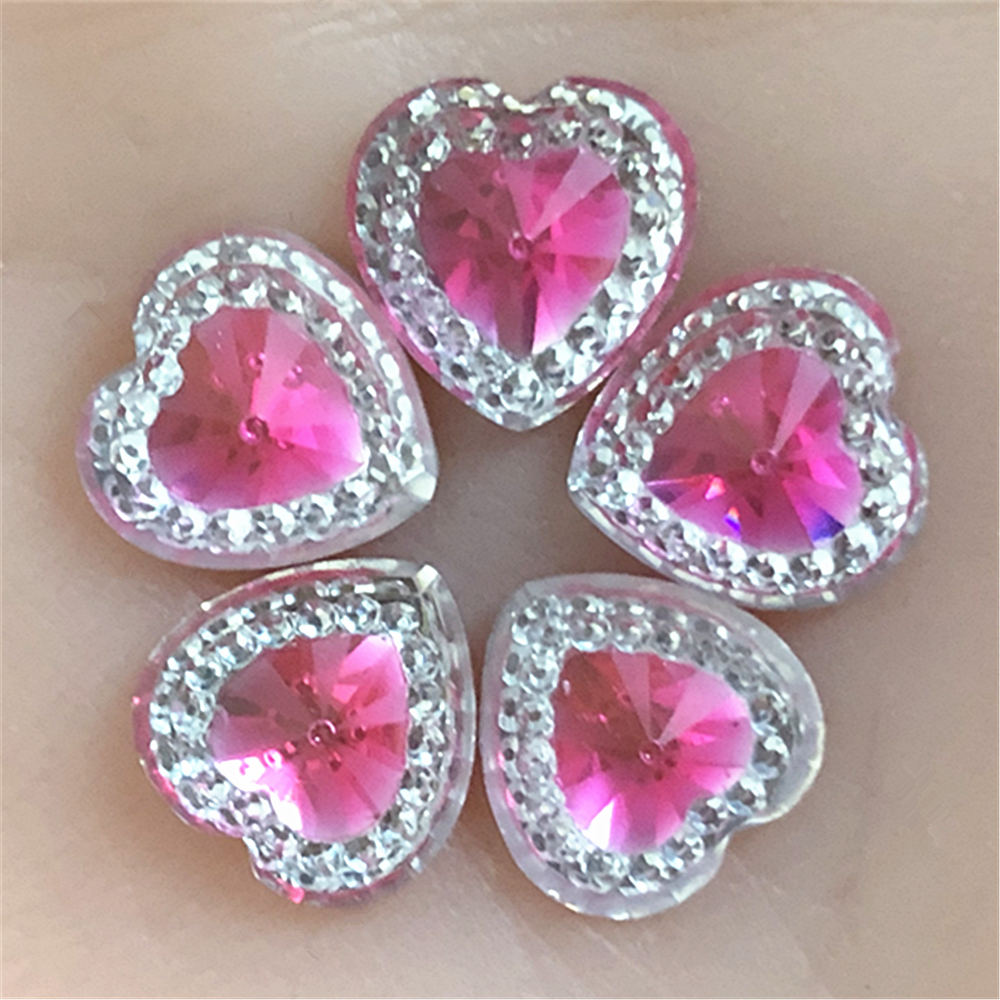 40pcs12mm Hars Hart/Plaksteen Rhinestone Applicaties Scrapbooking Voor: Hotpink 40pcs