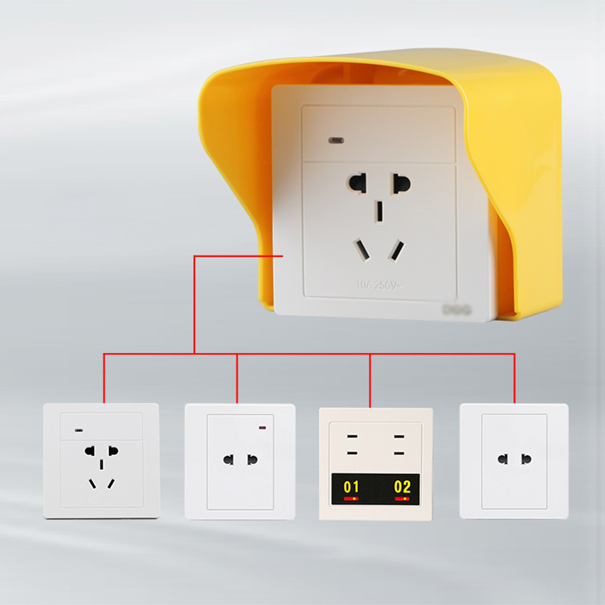 Weatherproof Electrical Outlet Box Cover, 1-Gang Outdoor Outlet Rainproof Cover, Wall Socket Switch Protective Cover, Yellow
