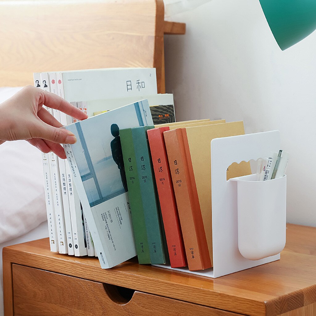 Retractable Desktop Book Organizer Storage Rack Office Document Textbook Shelf Bookcases