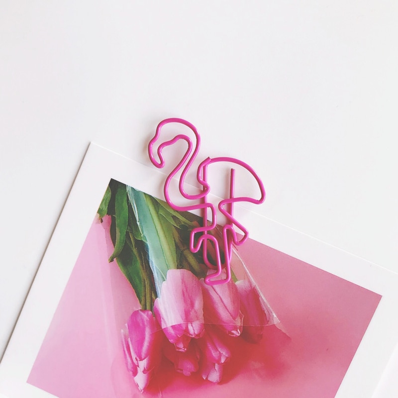 4/8/12/16/20/24 stk pink flamingo bogmærke planlægger papirclips metal materiale bogmærker til bog papirvarer skoleartikler  jz34