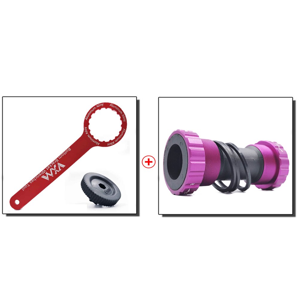MOTSUV Bike Bottom bracket set Sealed Bearing Thread Type 68 73mm BSA68 BB91 Shell 24mm spline Axis MTB Road Bike Bottom bracket: 1 set of Purple