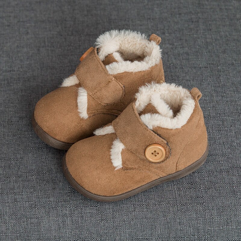 hiver bébé filles garçons bottes de neige en peluche coupe-vent infantile enfant en bas âge bottes fond souple antidérapant enfants chaussures enfants bottes: Kaki / 15(Insole 14.8cm)