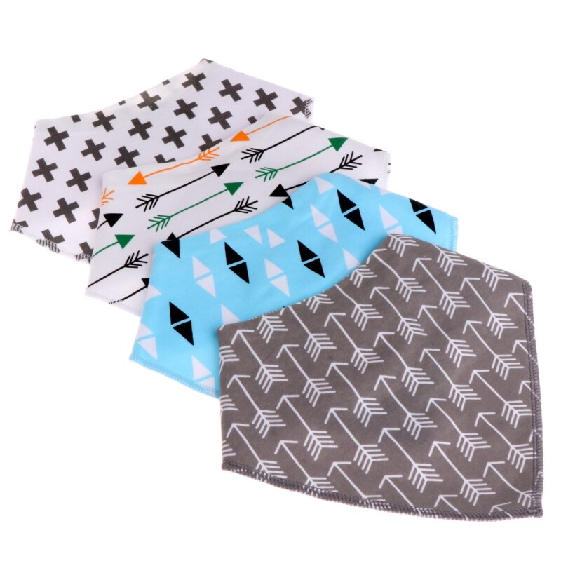 4 stuks baby unisex speeksel handdoek met kwijl driehoek bandana slabbetjes