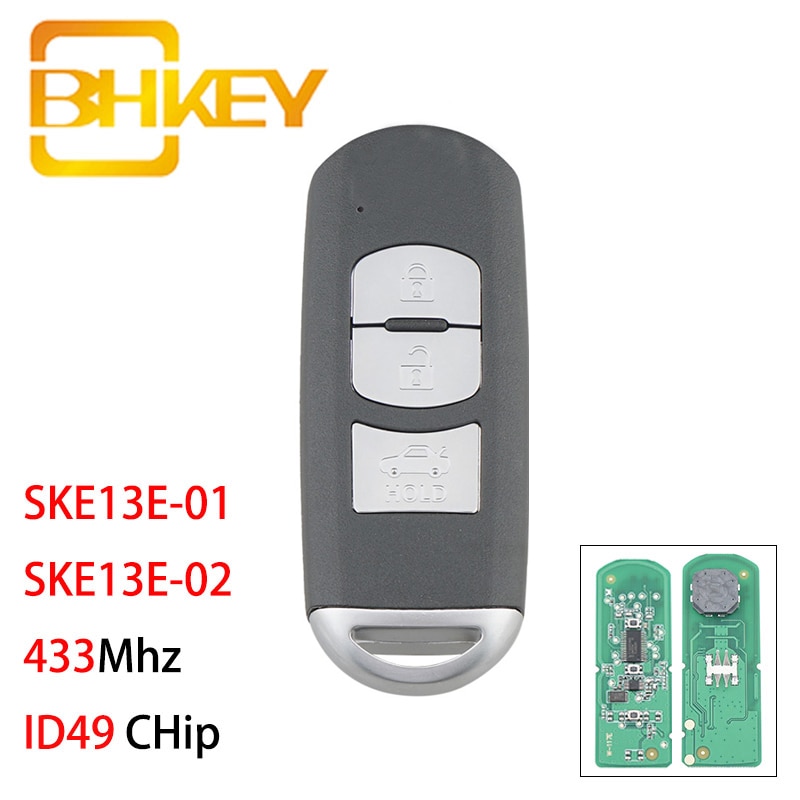 Bhkey SKE13E-01 SKE13E-02 Auto Afstandsbediening Sleutel Voor Mazda 3 CX-5 3 Knoppen Slimme Auto Sleutel 433Mhz ID49 Chip