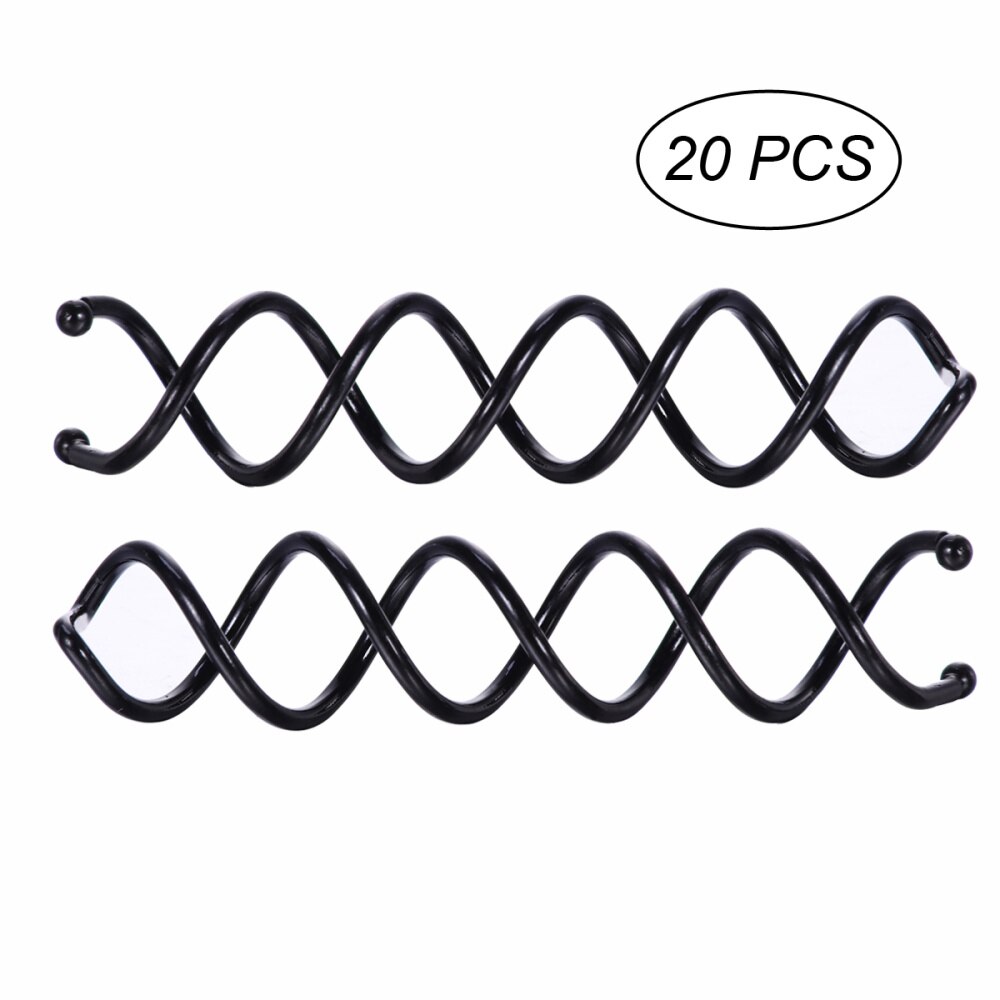 20Pcs Spiraal Bobby Haarspelden Twist Schroef Haar Clip Mini Spin Clip Voor Diy Haar Stijl (Zwart): Black