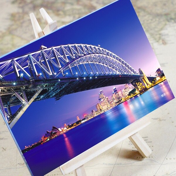 6 feuilles/ensemble charmante ville série paysage urbain carte postale carte de voeux carte de Message carte d'anniversaire: Sydney