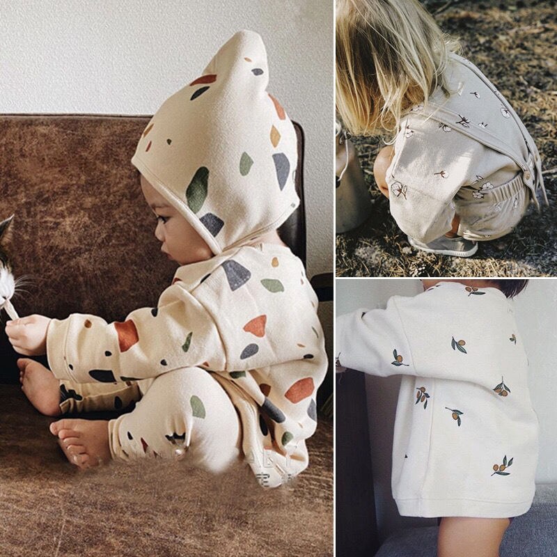 Nuovi set di abbigliamento per la casa delle ragazze per il bambino autunno indumenti da notte manica lunga stampa Top e pantaloni set di pigiami per bambini vestiti per bambini