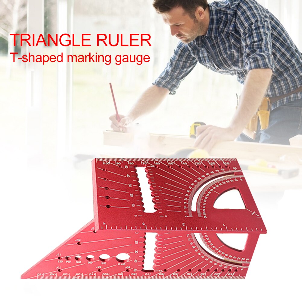 Angle Ruler Carpentry Measuring Square 45 90 Degree Measuring Aluminum Alloy Layout Angle Calibration Guide Marker